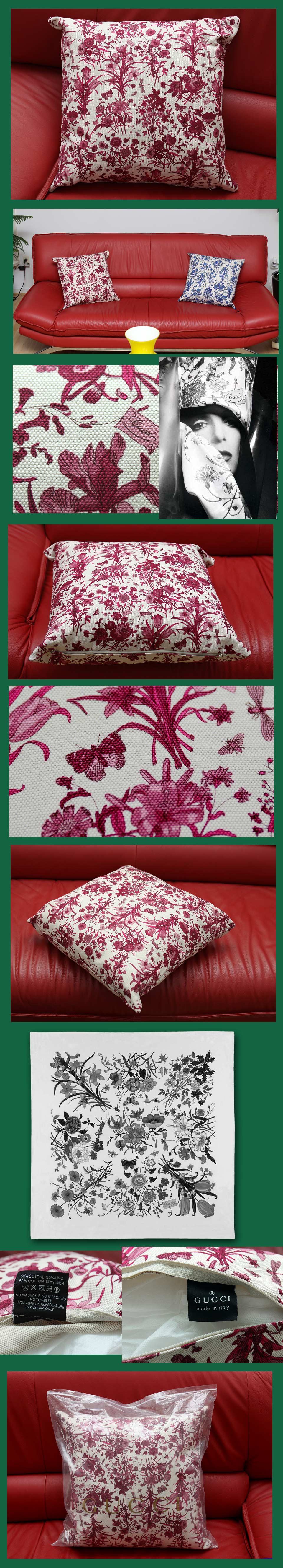 GUCCI Limited Edition &quot;GRACE KELLY&quot; LARGE FLORA PILLOW w/ Tag & Bag | eBay